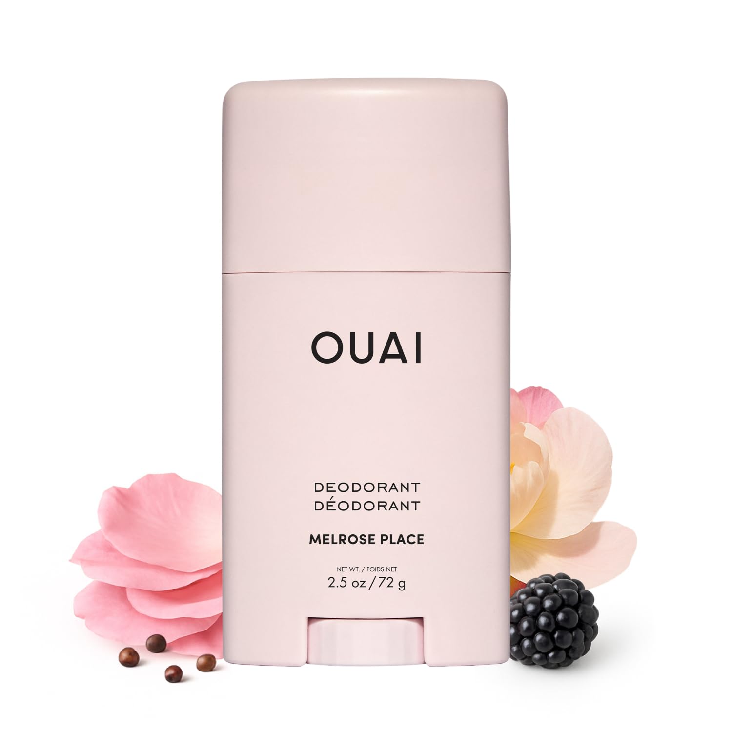 OUAI Aluminum Free Deodorant - Women's Deodorant with 24-Hour Odor Control & Invisible Application - Enriched with Notes of Rose, Berry, Lychee & Pink Peppercorn - Melrose Place (2.5 oz) OUAIAu supplements