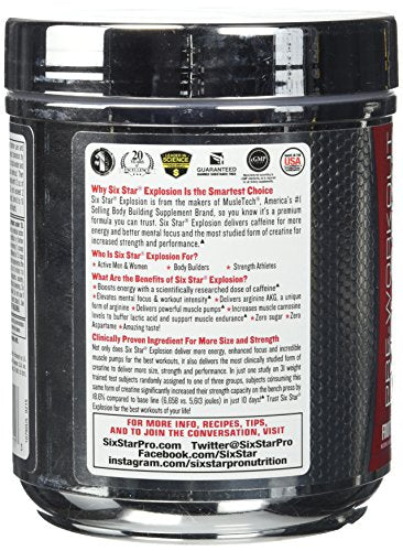 Six Star Pre-Workout Explosion, Fruit Punch, 0.45 Pound Six StarUS supplements