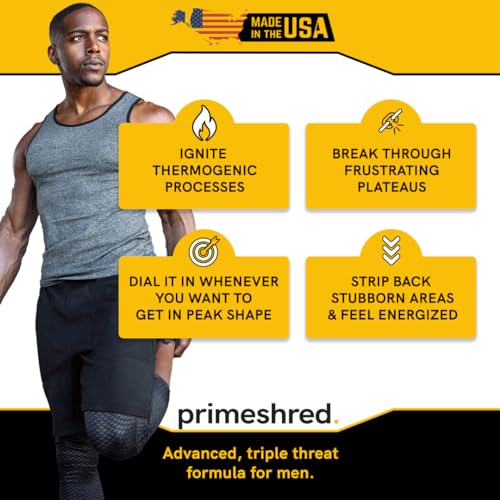 PrimeShred Fat Burner Pills for Men, Triple Action Weight Loss Supplement with Caffeine PrimeShredAu supplements