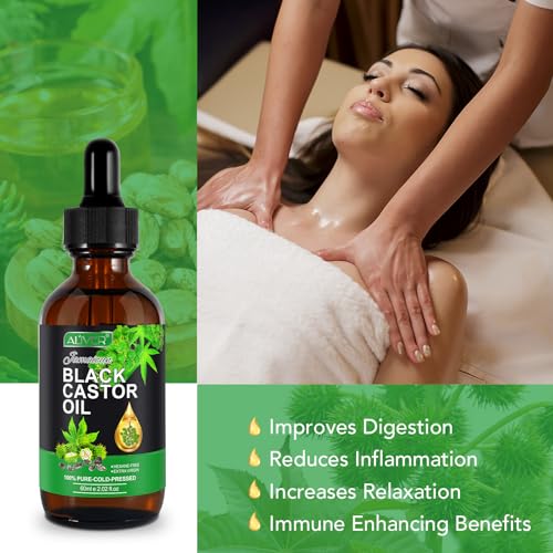 ALIVER Jamaican Black Castor Oil (2 Pack), Jamaican Castor Oil Organic Cold Pressed Unrefined ALIVERUS supplements