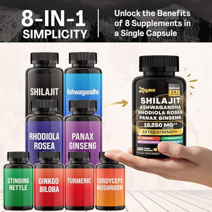Zoyava Shilajit 9000MG Radiant Health Blend Ashwagandha 2000MG Rhodiola Rosea ZoyavaUS supplements