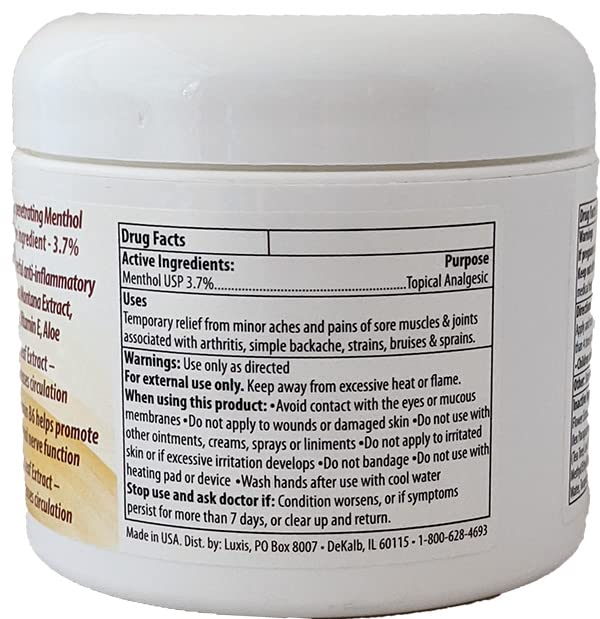 Luxis Arnica Pain Relief Cream - Soothing Arnica Combined with Powerful Menthol - Topical analgesic - 3 oz LuxisAu supplements