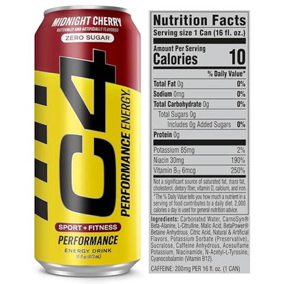C4 Energy Carbonated Zero Sugar Energy Drink, Pre Workout Drink + Beta Alanine, Midnight CellucorUS supplements