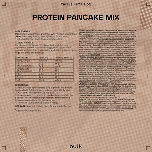 Bulk High Protein Pancake Mix, Butterscotch, 500 g BulkUS supplements