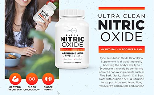 Type Zero Nitric Oxide 6X Booster, 150 Veggie Capsules - Natural Supplement - Beetroot Type ZeroAu supplements