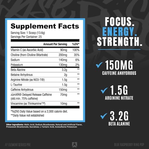 Ryse Element Series Pre-Workout | Everyday Pre-Workout | Beta Alanine, NO3-T Nitrates RYSE Up SupplementsAu supplements