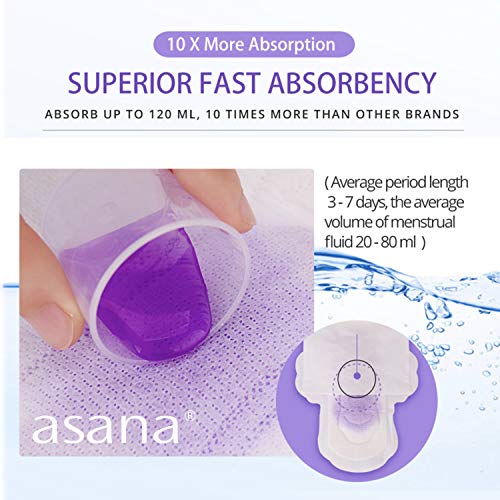 Asana Natural Teen Period Pads Combo Pack (Mini, Mini Long, Liner, and Women Reg - Chlorine Free AsanaAu supplements