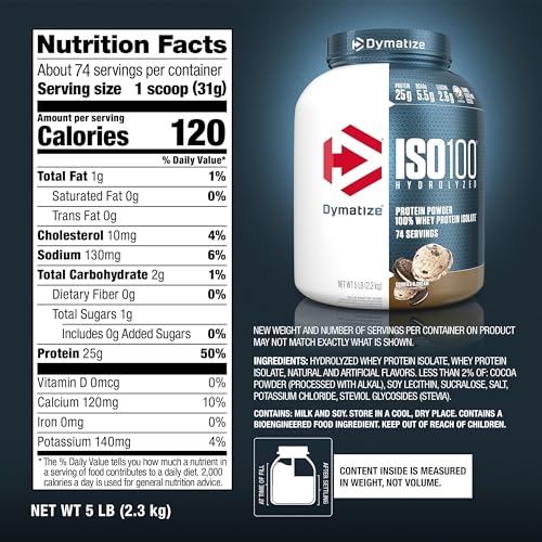 Dymatize ISO100 Hydrolyzed Protein Powder, 100% Whey Isolate Protein, 25g of Protein DymatizeUS supplements