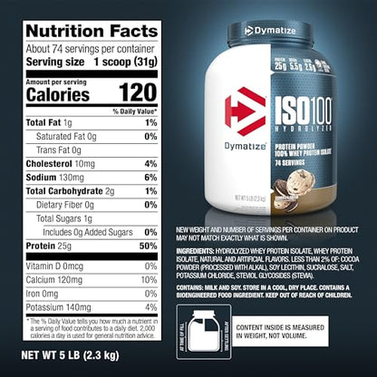 Dymatize ISO100 Hydrolyzed Protein Powder, 100% Whey Isolate Protein, 25g of Protein DymatizeUS supplements
