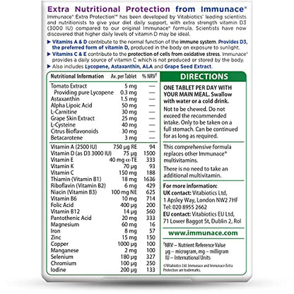 Vitabiotics Immunace Extra Protection Tablets, 30 count ImmunaceUS supplements