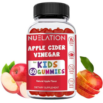 NUELATION Apple Cider Vinegar Gummies for Kids, 60 Servings. Gluten Free, Vegan and Gelatin NUELATIONUS supplements