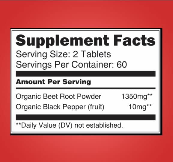 Organic Beet Root Powder 1350mg with Black Pepper-Nitric Oxide Booster, Digestive System Blossom NatureAu supplements