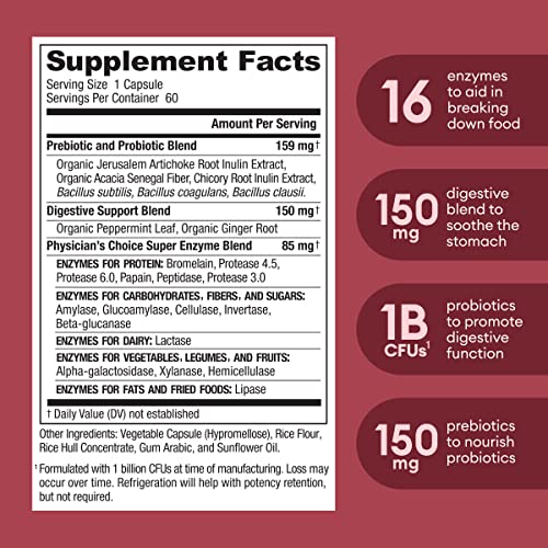 Physician's CHOICE Digestive Enzymes - Multi Enzymes, Organic Prebiotics & Probiotics Physician's CHOICEUS supplements