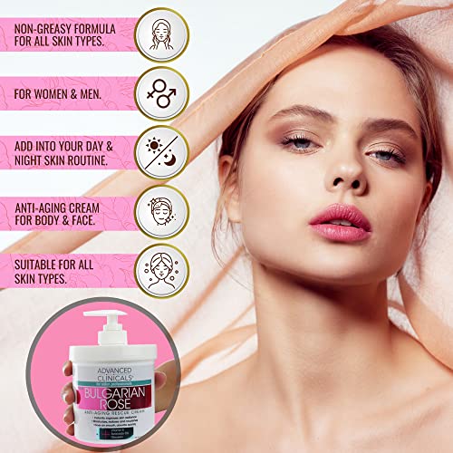 Advanced Clinicals Bulgarian Rose Anti Aging Vitamin E Moisturizer Body Lotion & Face Advanced ClinicalsUS supplements