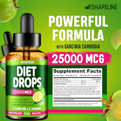 (Pack of 2) Weight Loss Drops - Made in USA - Appetite Suppressant for Women & Men SHAPELINEUS supplements