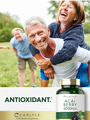Carlyle Acai Berry Capsules 6000mg | 250 Count | Non-GMO & Gluten Free Acai Berry CarlyleAu supplements