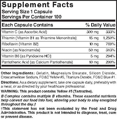 Nature's Blend Super B with C 100 Capsules Nature's BlendAu supplements