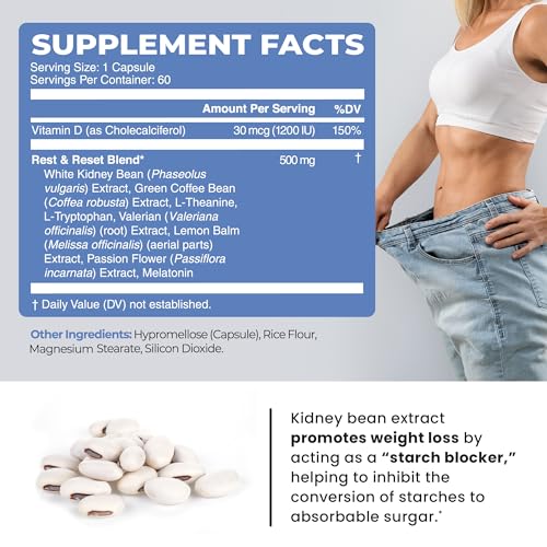 Night Time Fat Burner to Shred Fat While You Sleep | Hunger Suppressant, Carb Blocker Nobi NutritionUS supplements