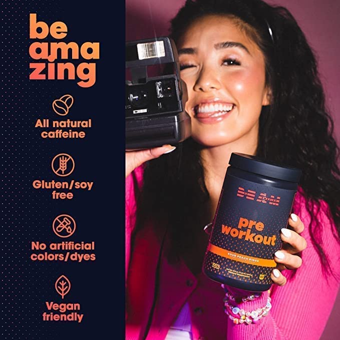 BEAM Pre-Workout Powder | Vegan Energy Booster Powdered Drink with All-Natural BEAMUS supplements