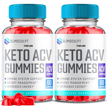 (2 Pack) Slimsculpt Keto ACV Gummies, Slim Sculpt Keto ACV Gummies Advanced Weight Loss 1000MG Titan LabsUS supplements
