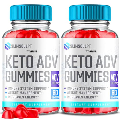 (2 Pack) Slimsculpt Keto ACV Gummies, Slim Sculpt Keto ACV Gummies Advanced Weight Loss 1000MG Titan LabsUS supplements