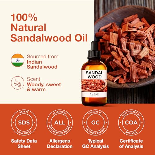 Kukka Sandalwood Essential Oils for Diffuser - 100% Natural Sandalwood Oil - Sandalwood Essential Oil KUKKA essential oilsAu supplements