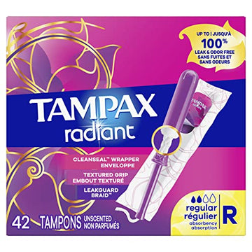 Tampax Radiant Tampons 42 R 2.7X 3/4/ 42ct, Pink and Blue TampaxAu supplements