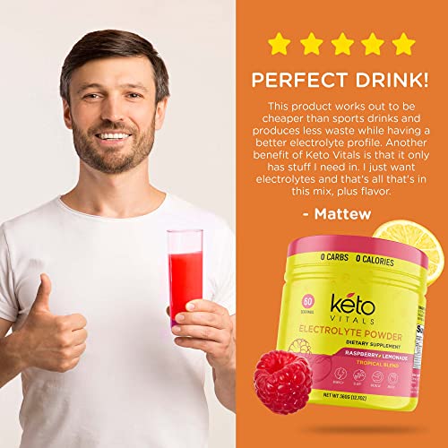 Keto Vitals Electrolytes Powder - Sugar Free Keto Electrolytes Powder with Potassium Keto VitalsUS supplements