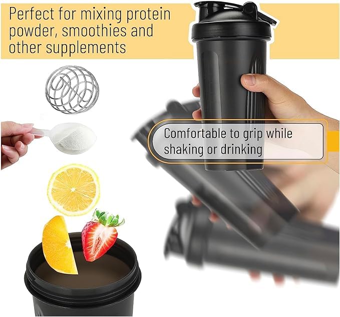 Shaker Bottle 12oz Protein Shaker Plastic Bottle for Pre & Post workout with Twist and Lock GenericAu supplements