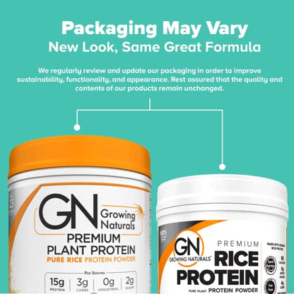 Growing Naturals | Vanilla Rice Powder 15g Plant Protein | 2.8G BCAA, Low-Carb Growing NaturalsUS supplements