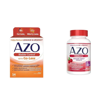 AZO Bladder Control with Go-Less Daily Supplement | Helps Reduce Occasional Urgency & Leakage | 54 Count Cranberry Urinary Tract Health | 100 Softgels AZOAu supplements