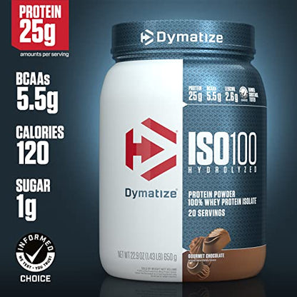 Dymatize ISO100 Hydrolyzed Protein Powder, 100% Whey Isolate , 25g of Protein, 5.5g BCA DymatizeUS supplements