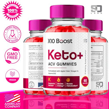 (2 Pack) X10 Boost Keto ACV Gummies Advanced Weight Loss, X10 Boost Keto S.O LabsUS supplements