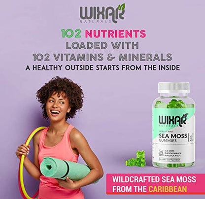 WIXAR NATURALS Sea Moss Gummies - Natural Irish Sea Moss and Bladderwrack WIXAR NATURALSUS supplements
