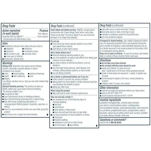 Advil Pain Reliever and Fever Reducer, Pain Relief Medicine with Ibuprofen 200mg for Headache, Backache, Menstrual Pain and Joint Pain Relief - 100 Coated Caplets AdvilAu supplements