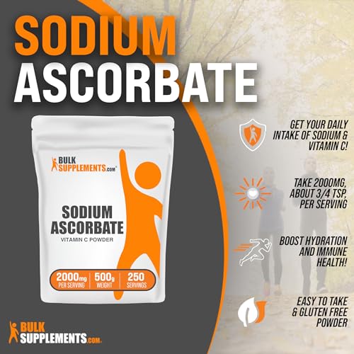 BulkSupplements.com Sodium Ascorbate Powder - Antioxidant Powder - Sodium Ascorbate BulksupplementsUS supplements