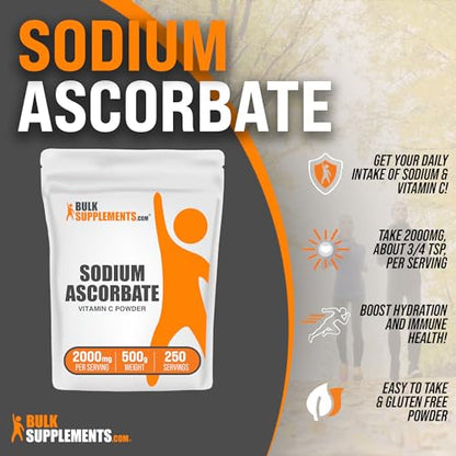 BulkSupplements.com Sodium Ascorbate Powder - Antioxidant Powder - Sodium Ascorbate BulksupplementsUS supplements