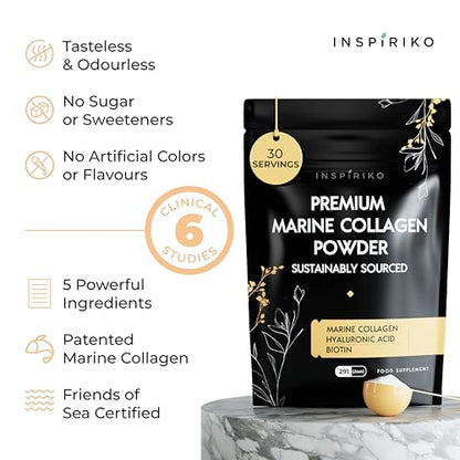 Marine Collagen Powder for Women - Marine Collagen with Hyaluronic Acid, Vitamin C InspirikoUS supplements
