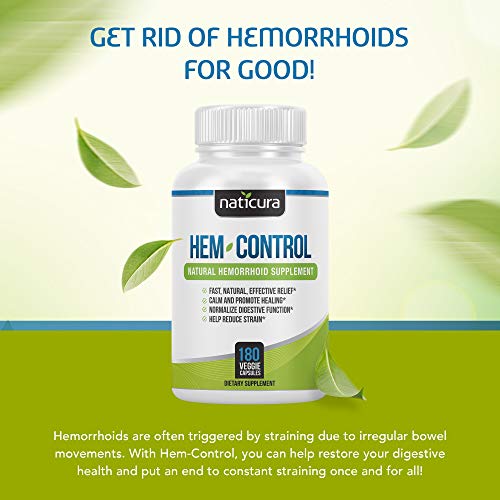 Naticura Hem-Control Natural Hemorrhoid Supplement - Vegan Herbal Supp NaticuraUS supplements