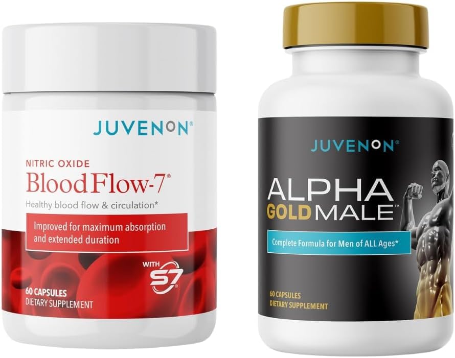 Juvenon Maximum Male BloodFlow-7 Nitric Oxide Supplement with Nitrosigine + Alpha Gold Male JuvenonAu supplements