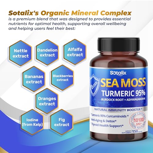 Sotalix Sea Moss Capsule 10100mg with Ashwagandha, Burdock Root, Bladderwrack SOTALIX SUPPLEMENTAu supplements