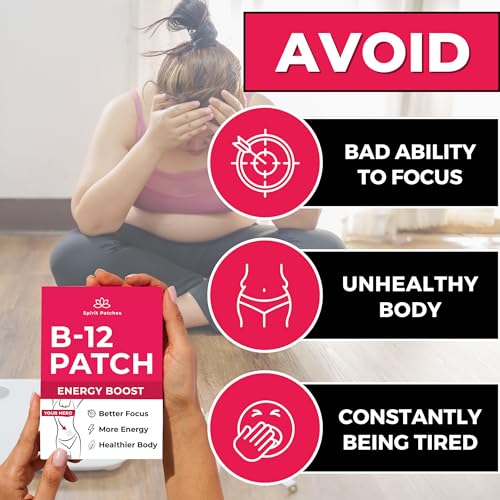 B12 Patches (Pack of 36) - 100% Natural Vitamin Patches for Women, Energy, Focus & Body Spirit PatchesAu supplements