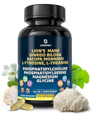 LetaGreen Organic Lions Mane Supplement Capsules - 120 Real Mushrooms Lion's Mane LetaGreenUS supplements