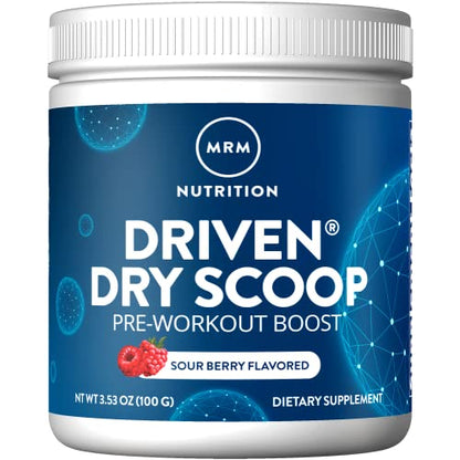MRM Nutrition Driven Dry Scoop Pre-Workout Powder| Sour Berry Flavored| Pure Ingredients MRMUS supplements
