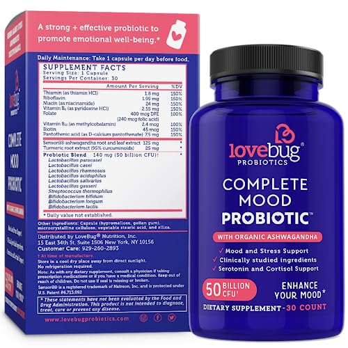 Lovebug Complete Mood Probiotic | 10 Clinically Studied Probiotic Strains & Patented lovebug PROBIOTICSAu supplements
