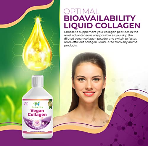 Nutrality Vegan Liquid Collagen | Premium-Grade 5000mg Hydrolyzed Collagen Peptides with Silica, Biotin NutralityUS supplements