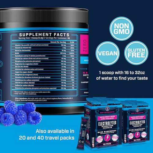 KEY NUTRIENTS Multivitamin Electrolytes Powder No Sugar - Tempting Blue Raspberry KEY NUTRIENTSAu supplements