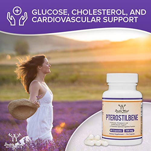 Pterostilbene Supplement 100mg Capsules (Third Party Tested) Manufactured in The USA Double Wood SupplementsUS supplements