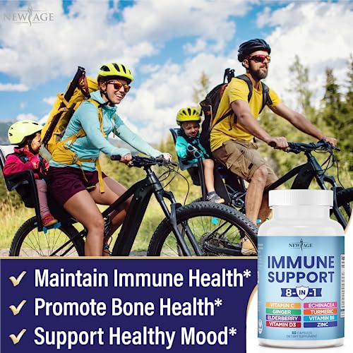 NEW AGE 8 in 1 Immune Support Booster Supplement with Echinacea, Vitamin C and Zinc NEW AGEUS supplements