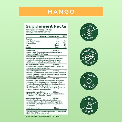Bloom Nutrition Greens and Superfoods Powder for Digestive Health, Greens Powder Bloom NutritionUS supplements